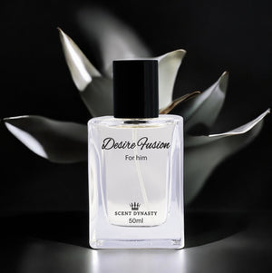 Desire Fusion premium unisex perfume by Scent Dynasty in elegant bottle.