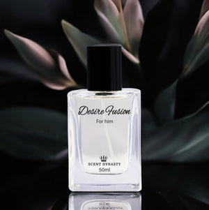 Desire Fusion premium unisex perfume by Scent Dynasty in elegant bottle.