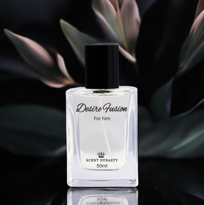 Desire Fusion premium unisex perfume by Scent Dynasty in elegant bottle.