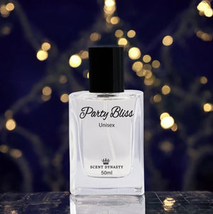 Party Bliss luxury unisex perfume by Scent Dynasty in elegant bottle.