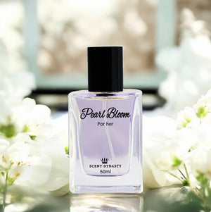 Pearl Bloom premium women’s perfume by Scent Dynasty in elegant floral design bottle.