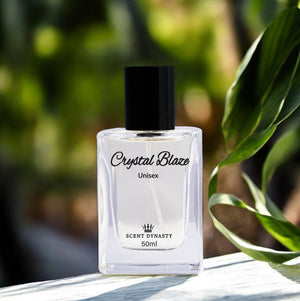 Crystal Blaze luxury unisex perfume by Scent Dynasty in elegant bottle.