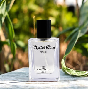 Crystal Blaze luxury unisex perfume by Scent Dynasty in elegant bottle.